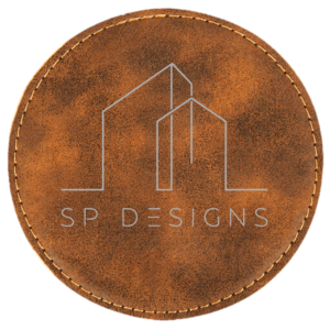 4" Round Rustic/Gold Leatherette Coaster