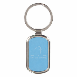 1 3/16" x 1 15/16" Rectangle Keychain with White DynaSub Insert